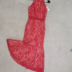 Tomato Red Sexy & Sophisticated Tea Length Dress sz 4 *NWT*